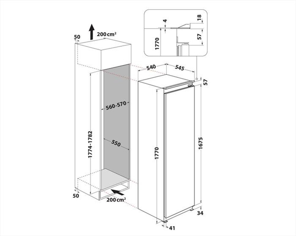 Immagine del prodotto HOTPOINT ARISTON - Frigorifero 2 porte BSZ 180222 Classe E 292 lt-Bianco