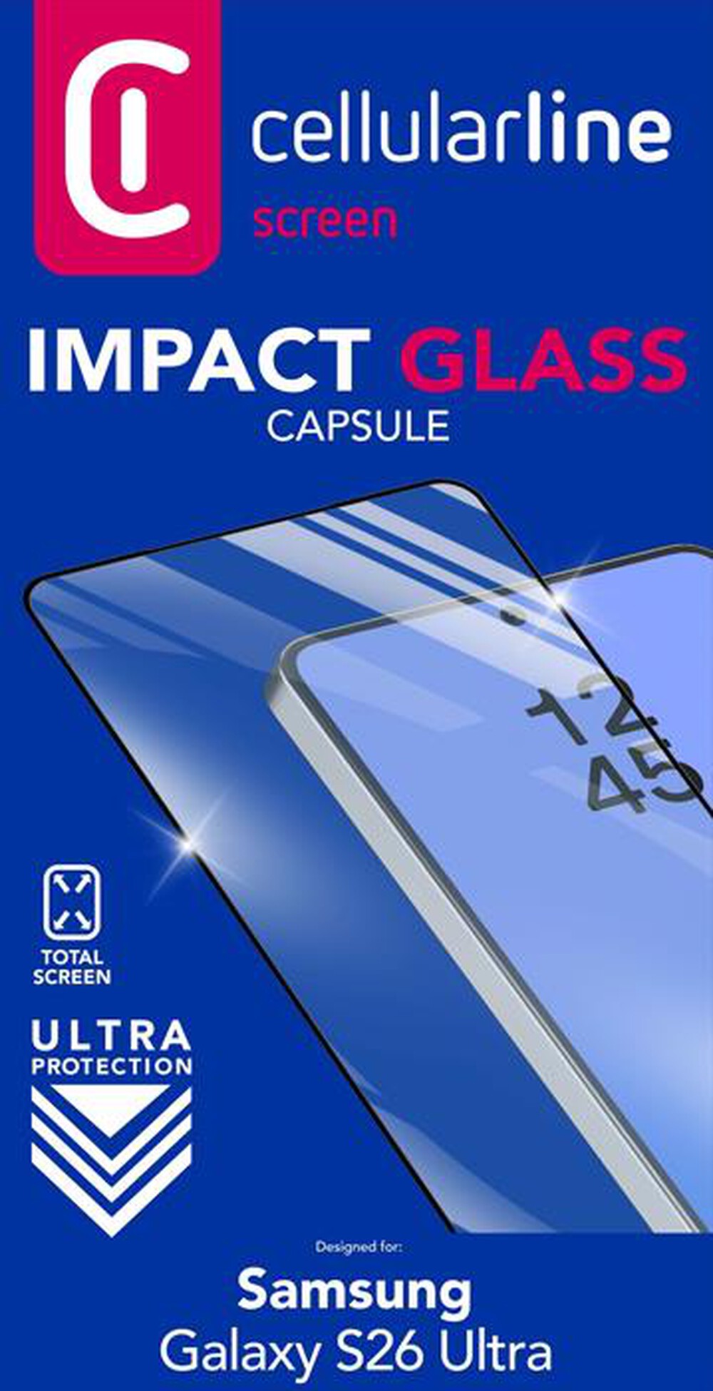 Immagine del prodotto CELLULARLINE - Vetro IMPACT GLASS CAPSULE per Galaxy S26 Ultra-Trasparente