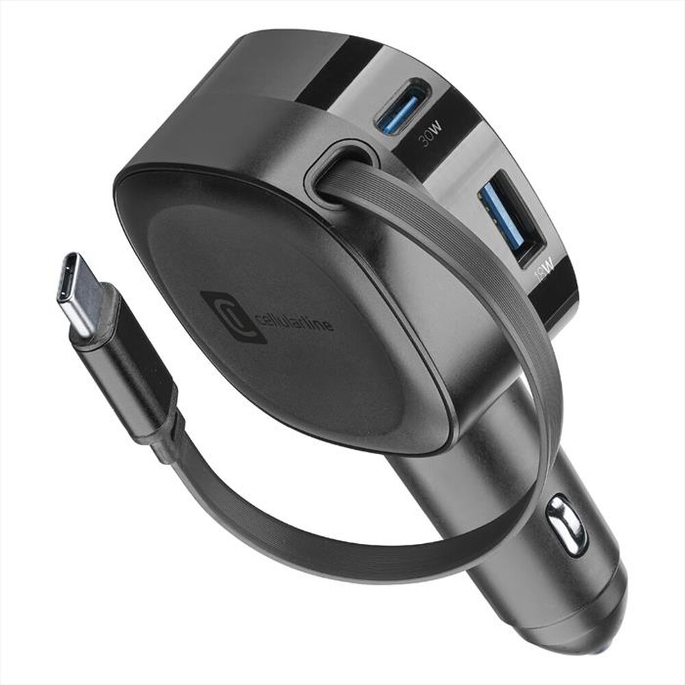 Immagine del prodotto CELLULARLINE - RETRACTABLE CAR CHARGER 65W-Nero