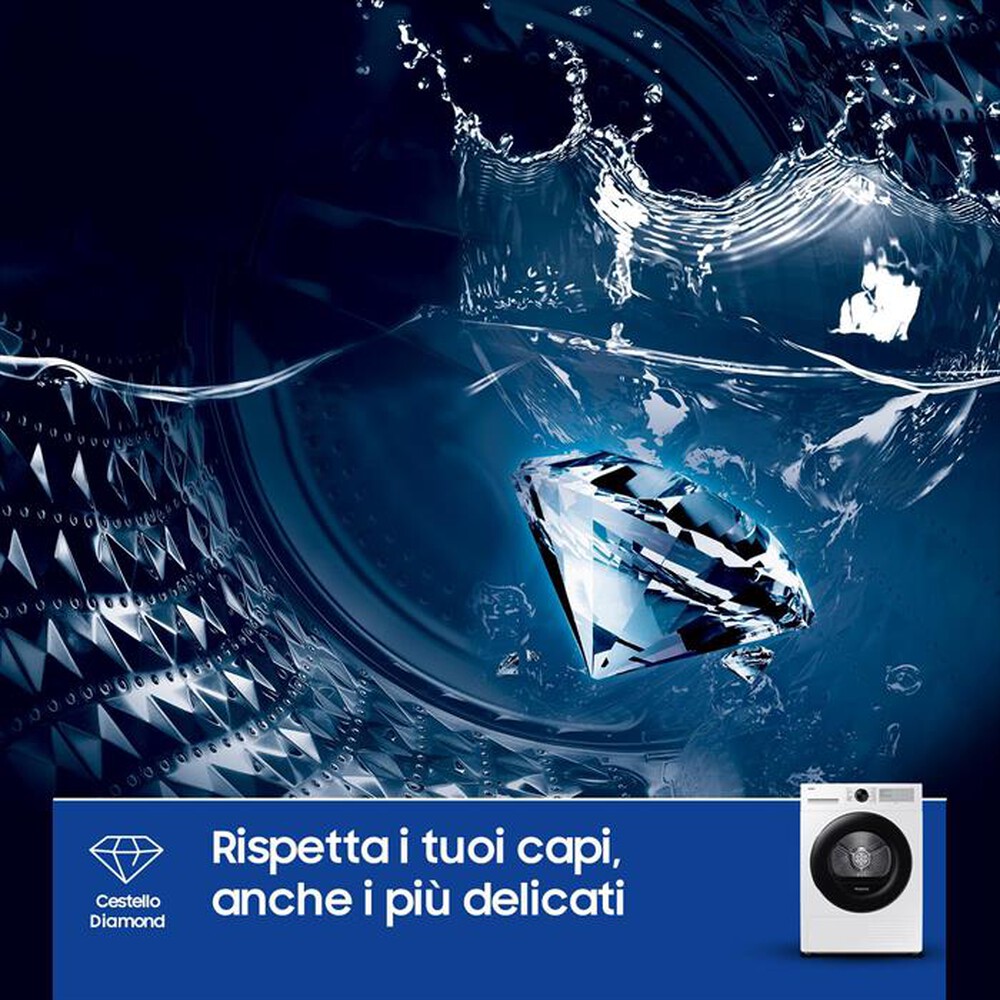 "SAMSUNG - Asciugatrice DV90DG52A0AHET 9KG Classe A+++-bianco oblò nero display silve"