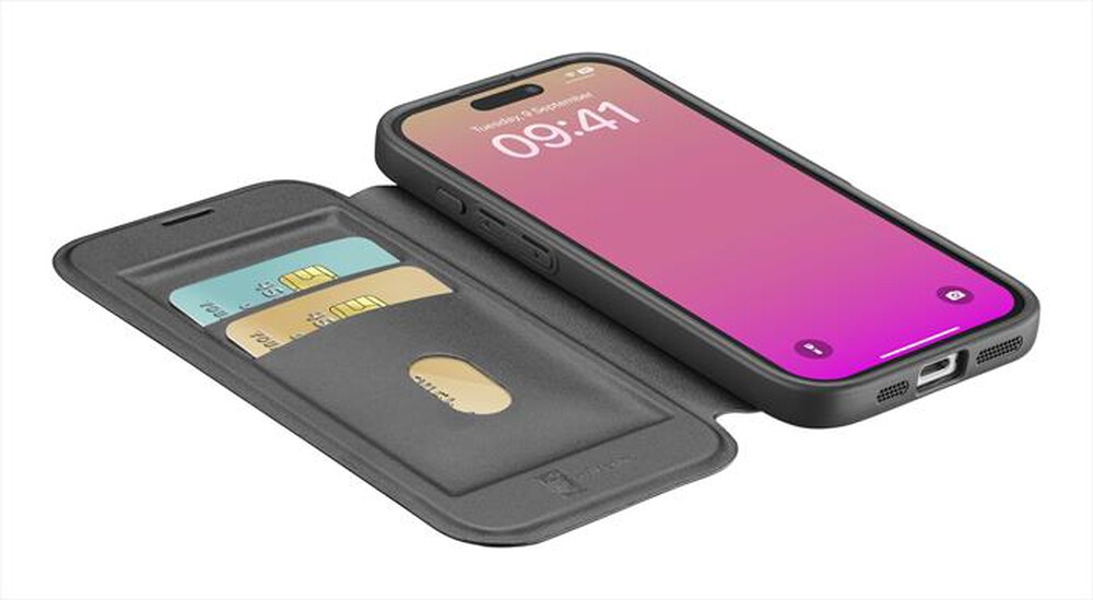 Immagine del prodotto CELLULARLINE - Custodia a libro DAILY MAG per IPHONE 17-Nero, Trasparente