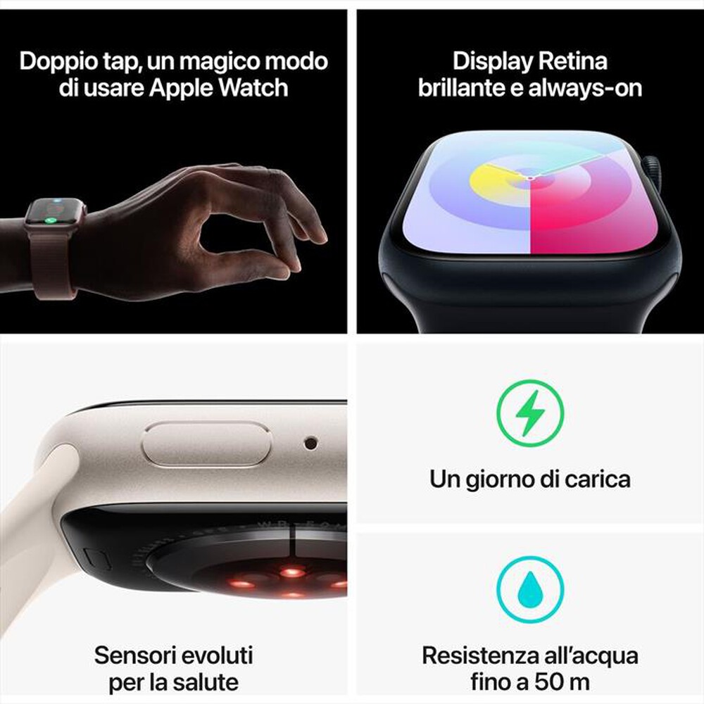 "APPLE - Watch Series 9 GPS Cassa 45mm-Mezzanotte"