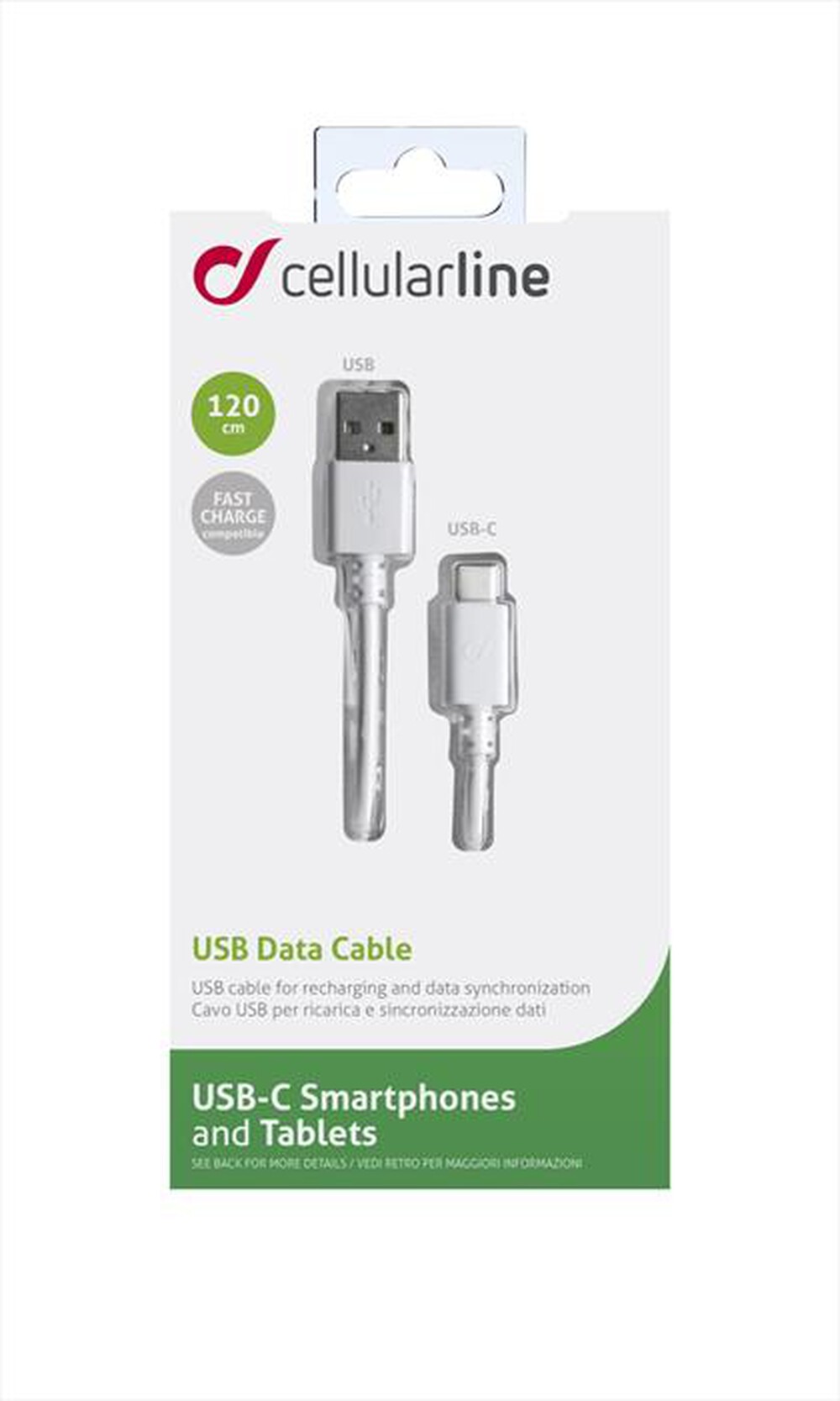 Immagine del prodotto CELLULARLINE - USBDATACUSBA-CW Cavo USB-Bianco