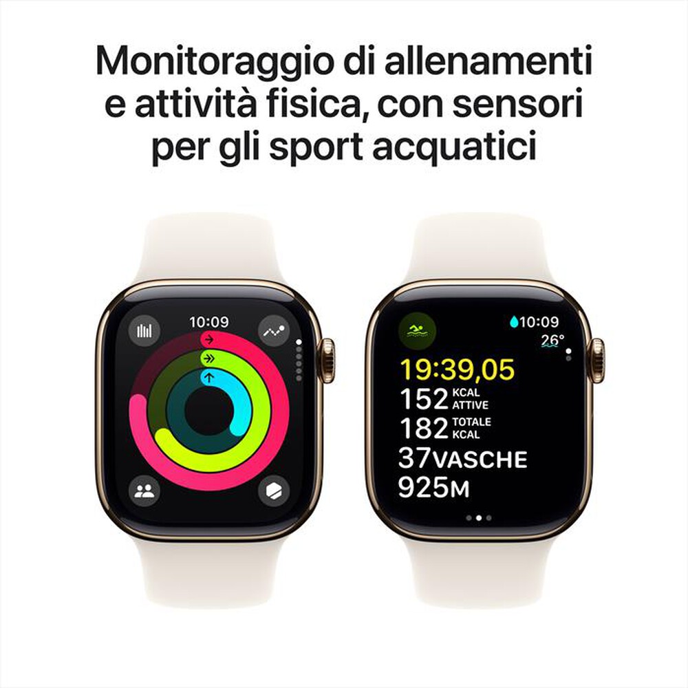 "APPLE - Watch Series 10 GPS + Cellular 42mm Titanio-Oro - Sport Band Galassia S/M"