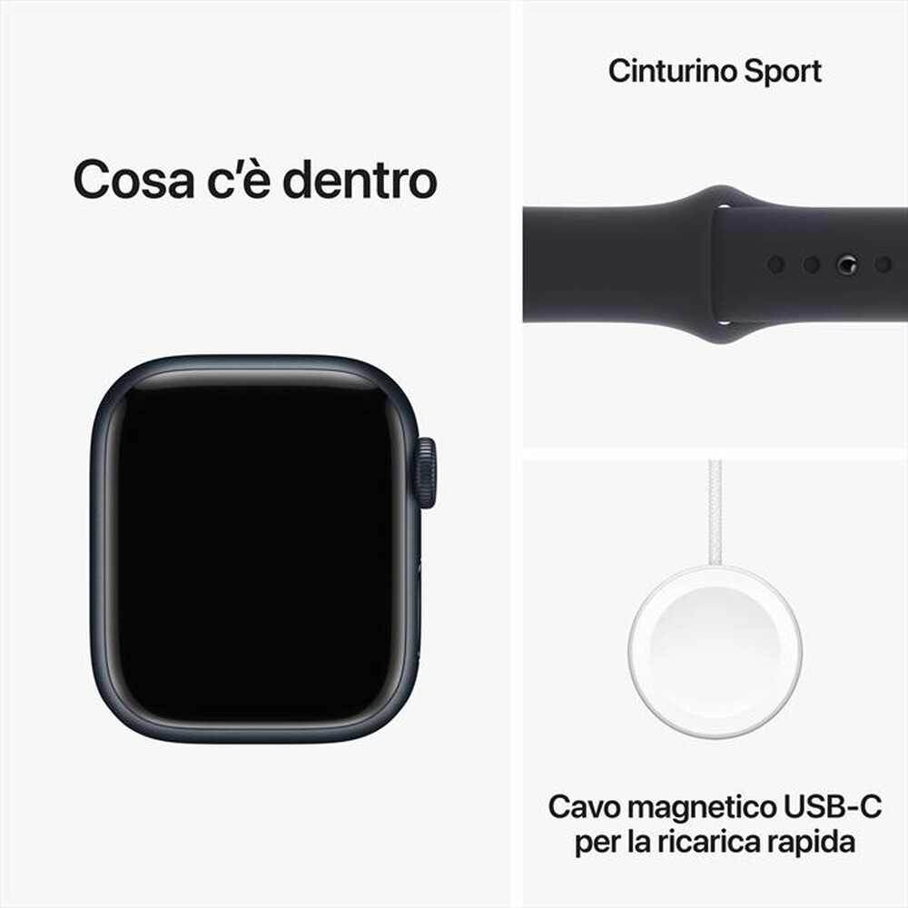 "APPLE - Watch Series 9 GPS + Cellular Cassa 41mm - M/L-Mezzanotte"