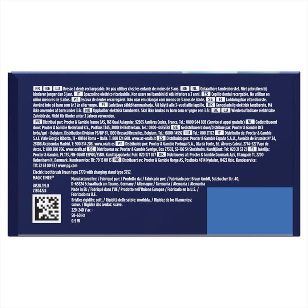 Immagine del prodotto ORAL-B - Spazzolino IOS2K.1I9.K FBNLSENOR SBL STITCH HBOX-CELESTE