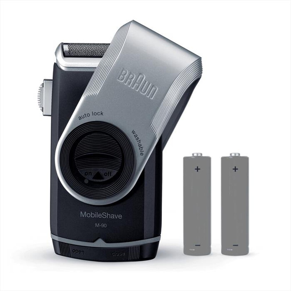 "BRAUN - POCKETGO M90 MOBILESHAVE-Nero/Argento"