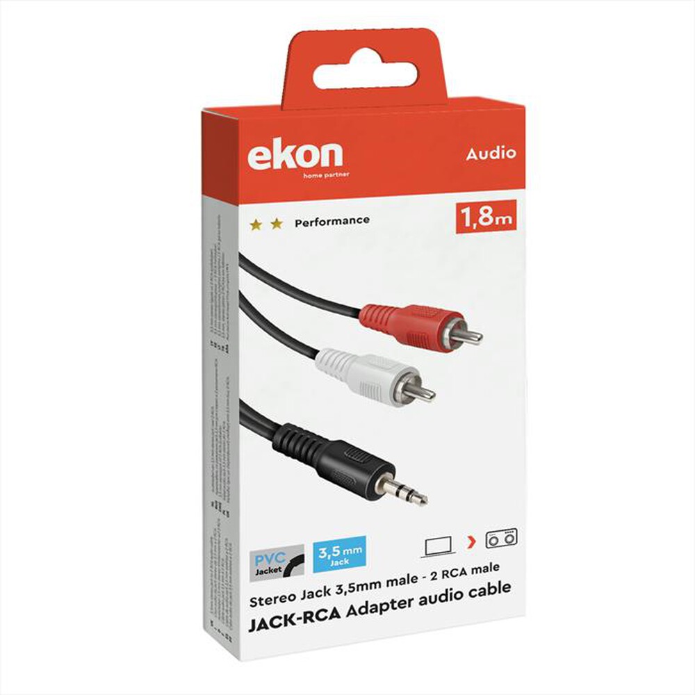 "EKON - Cavo audio Jack 3,5 mm-Nero"