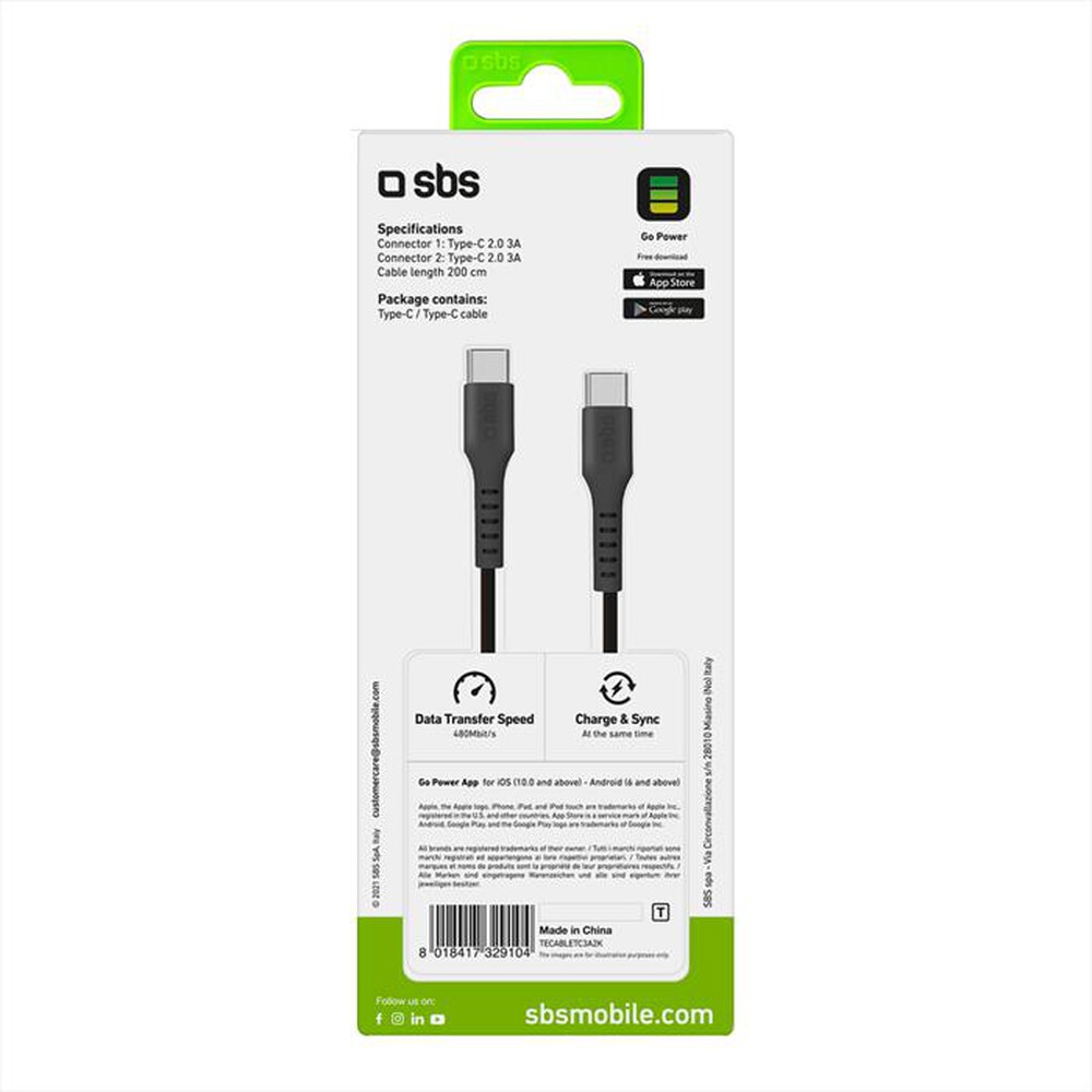 Immagine del prodotto SBS - TECABLETC3A2K-Nero