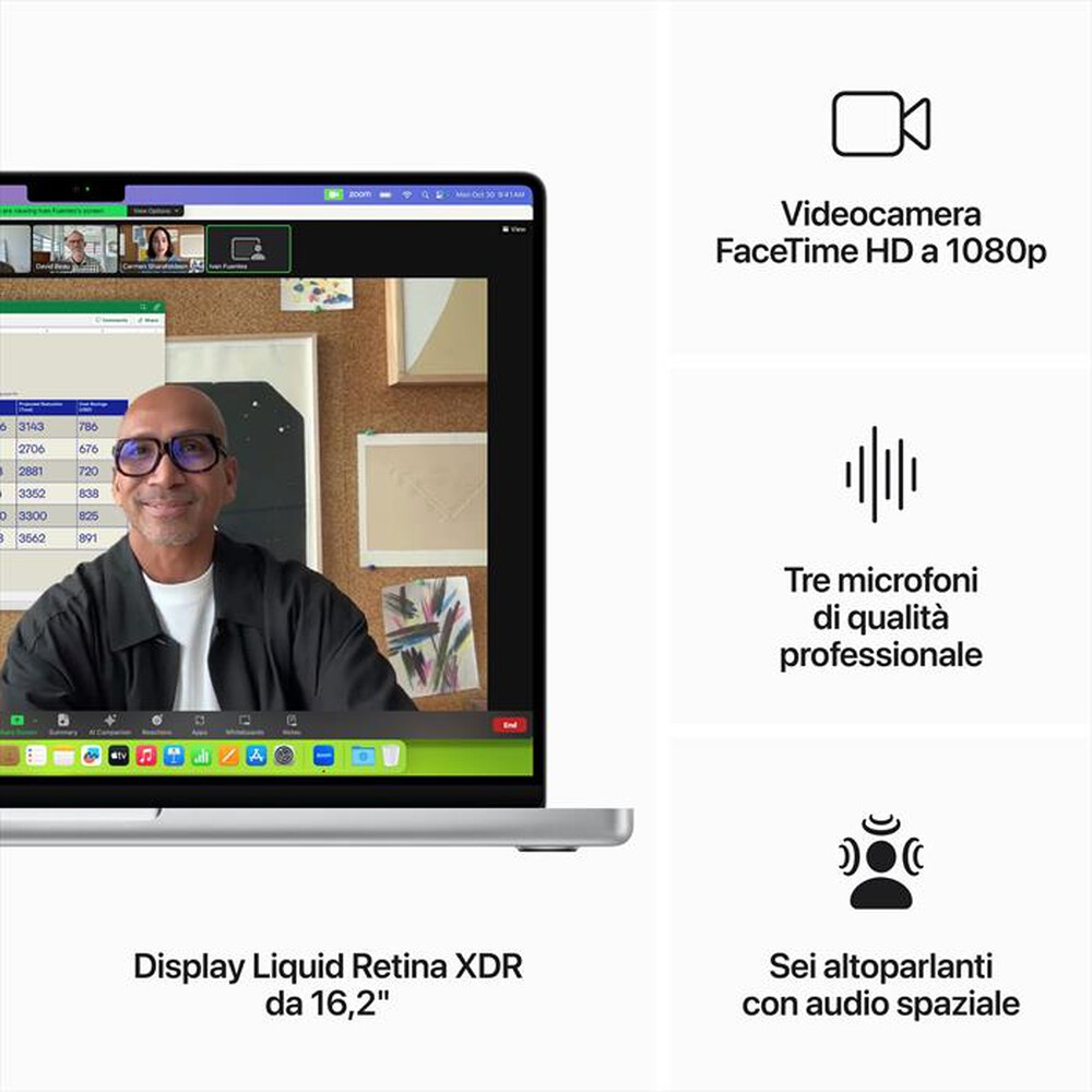 "APPLE - MACBOOK PRO 16'' M3 MAX CORE 14 CPU 30 GPU 1TB-Argento"