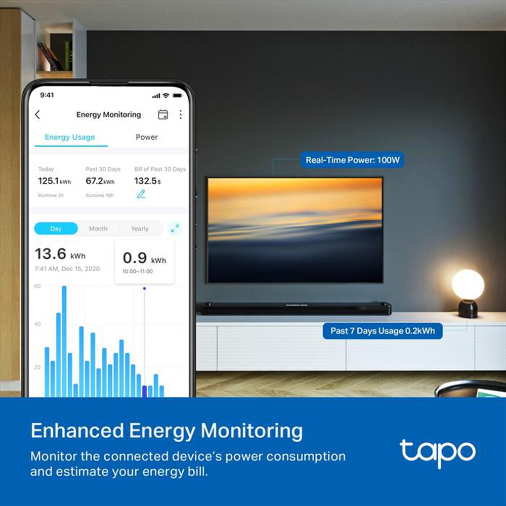 "TP-LINK - PRESA SMART WI-FI , ITALIAN SOCKET +ENERGY MONITOR"