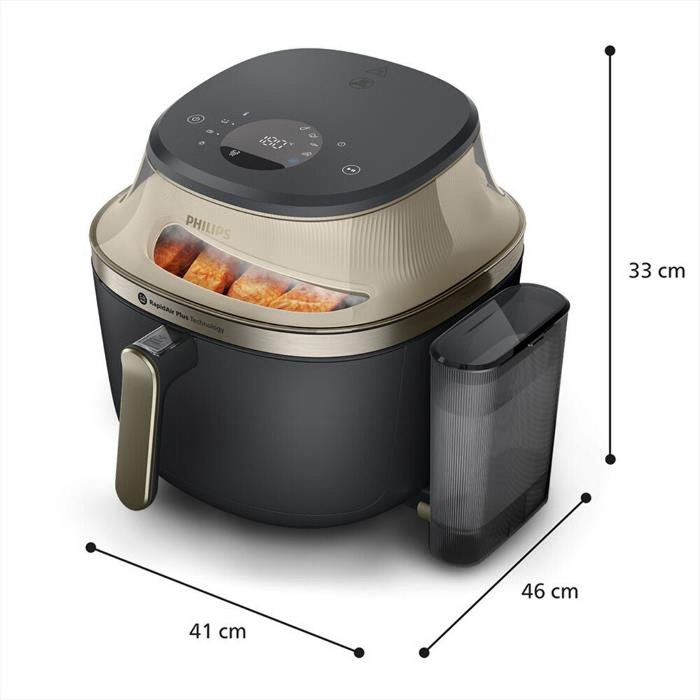 Immagine del prodotto PHILIPS - AIRFRYER SERIE 5000, 7.2L COTTURA VAPORE NA543/00-Nero/Champagne