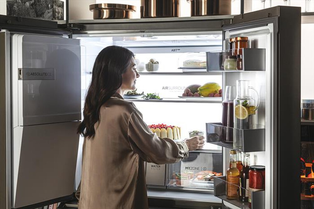 Immagine del prodotto HAIER - Frigorifero side by side HCR7918EIMP ClasseE 601lt-Platino, Acciaio inossidabile