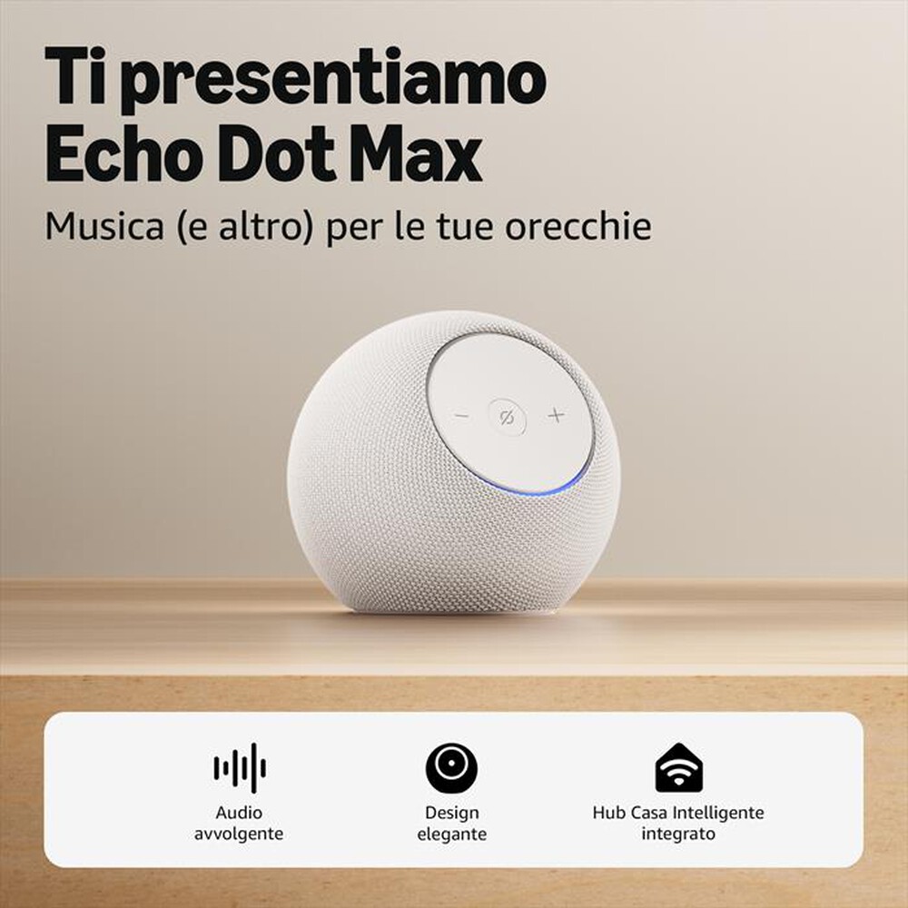 Immagine del prodotto AMAZON - Altoparlante Alexa ECHO DOT MAX (2025 RELEASE)-Glacier White