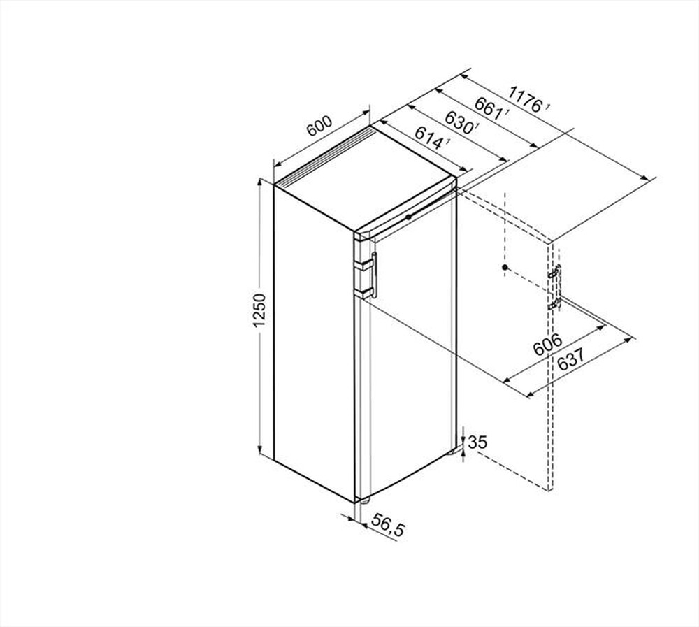 Immagine del prodotto LIEBHERR - Frigorifero 1 porta KSL 2630-21 Classe F-Silver