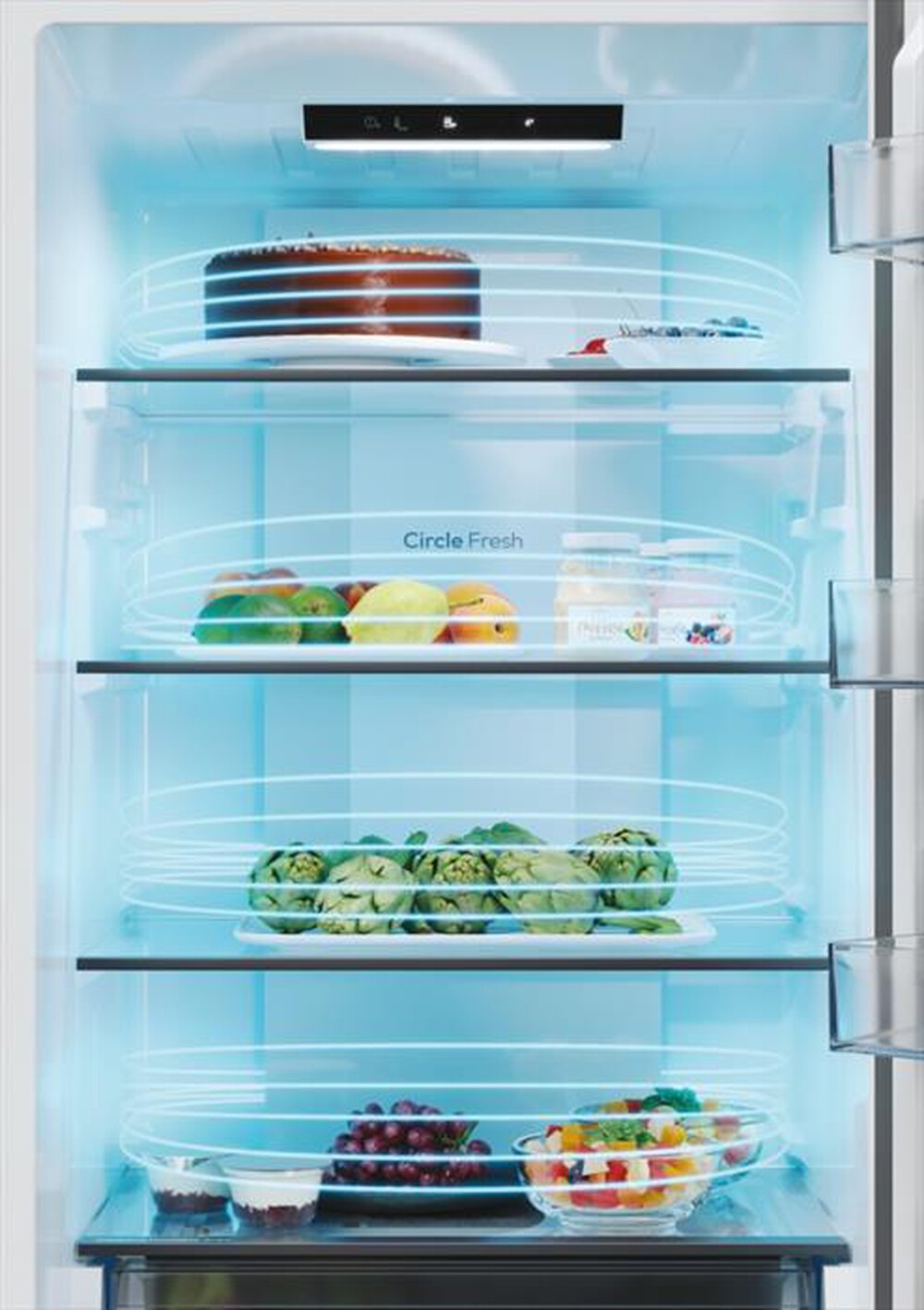 "CANDY - Frigorifero combinato CNCQ2T620EX Classe E 409 lt-Stainless steel"