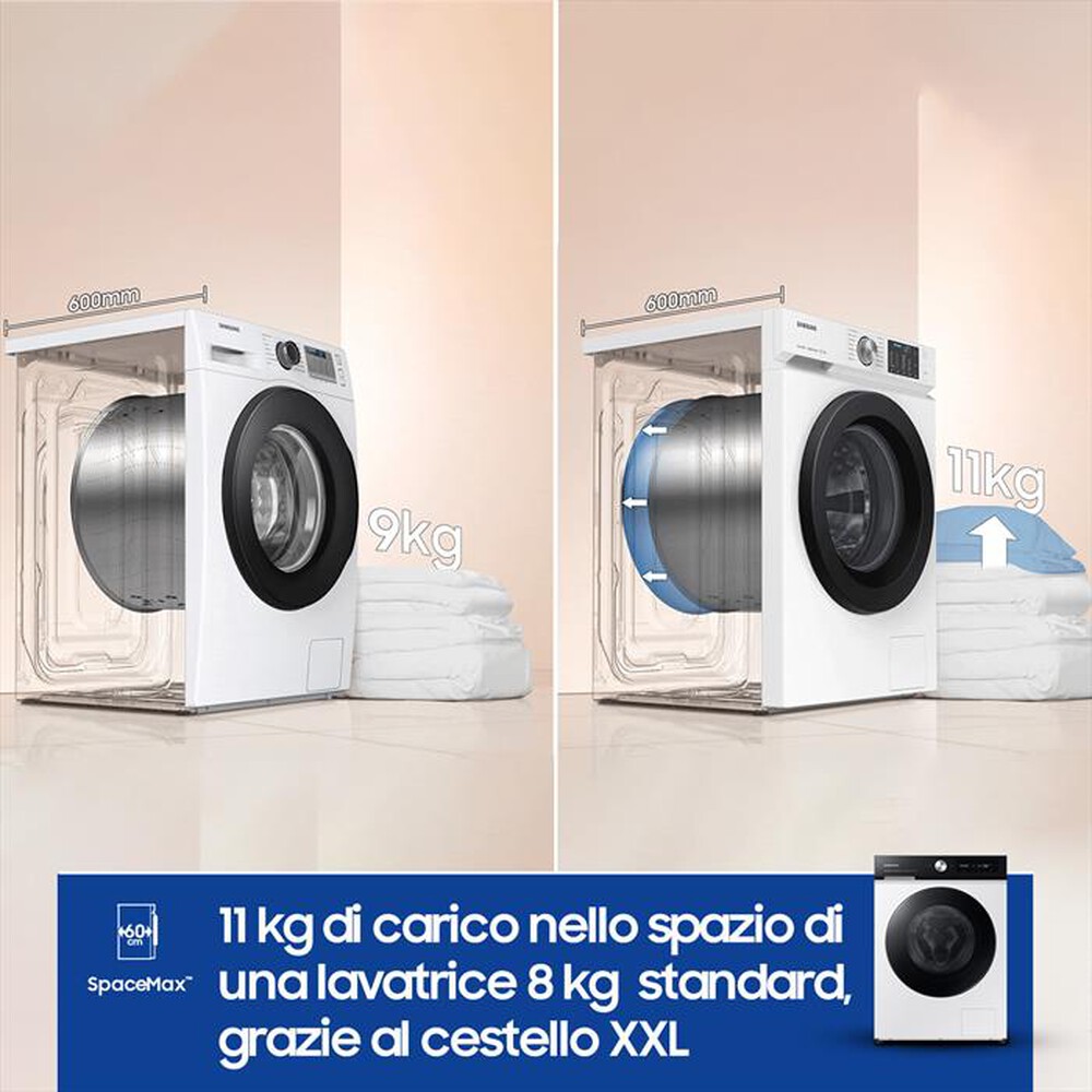 "SAMSUNG - Lavatrice WW11BB744DGES3 11Kg Classe A-bianco oblò black"