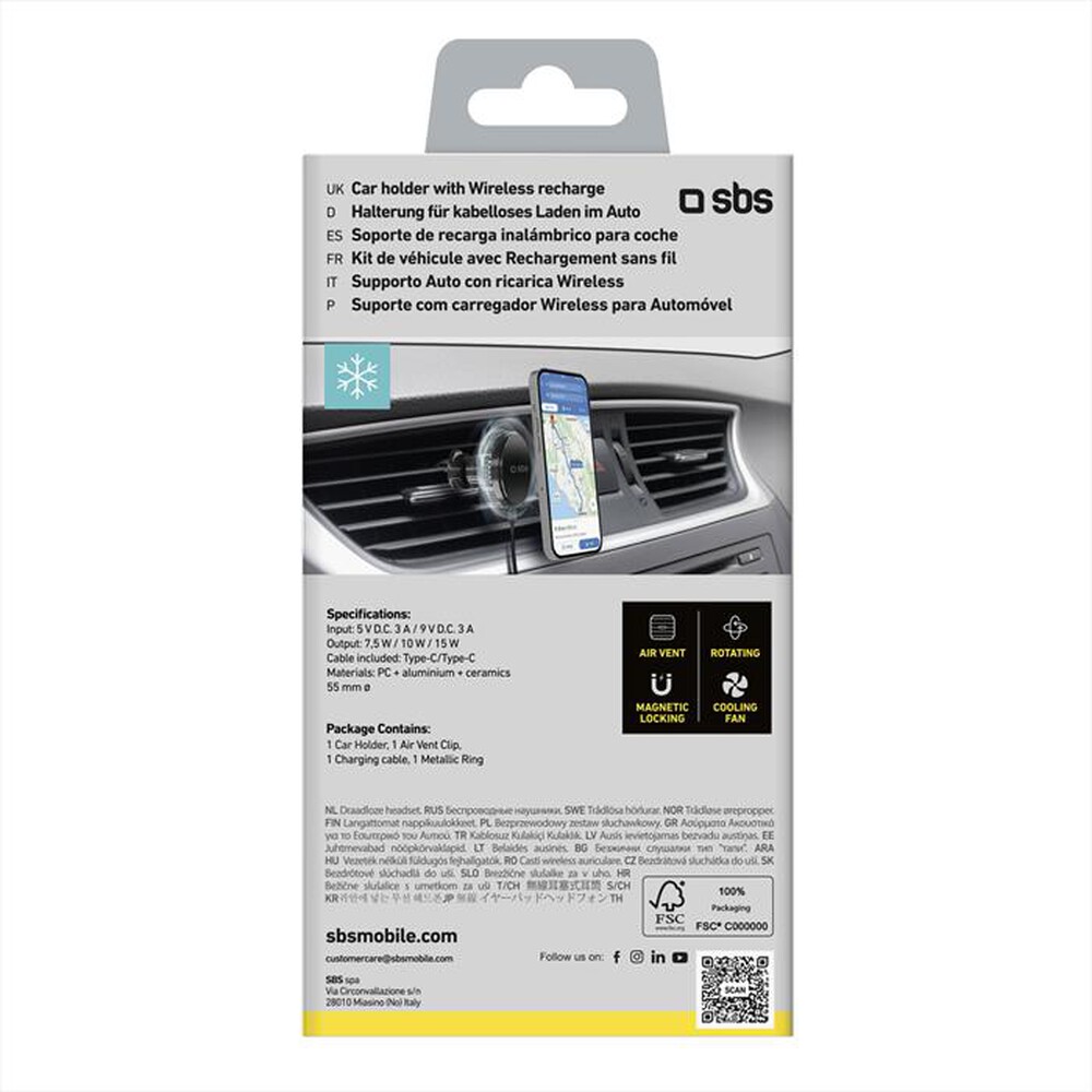 Immagine del prodotto SBS - Portacellulare con ventola TESUPFANWIR15W-Nero