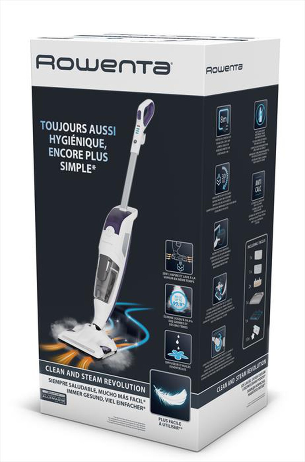 "ROWENTA - RY7731 Clean & Steam Revolution-Bianco e Viola"