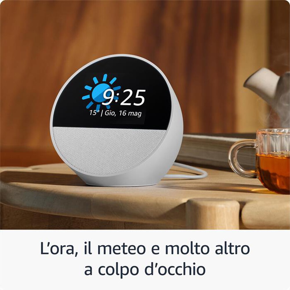 "AMAZON - NUOVO AMAZON ECHO SPOT (MODELLO 2024)-Bianco"