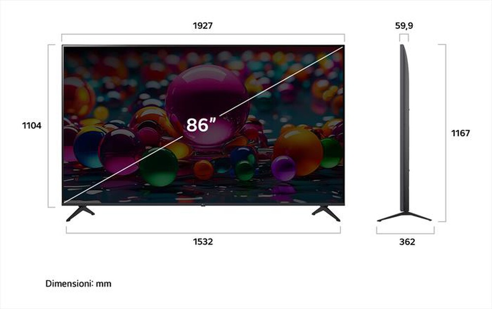 Immagine del prodotto LG - Smart TV LED UHD 4K 86" WEBOS AI 86UA74006LB-Blu