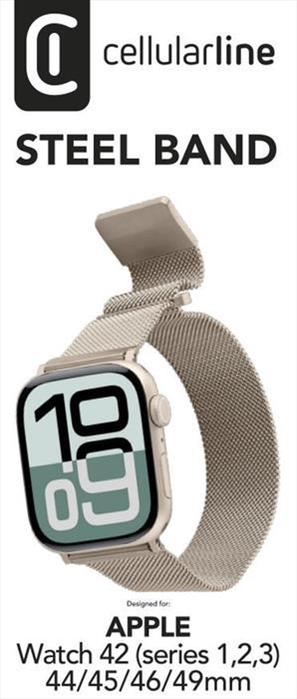 Immagine del prodotto CELLULARLINE - Cinturino acciaio STEELAPPWATCH4244E Apple Watch-Beige