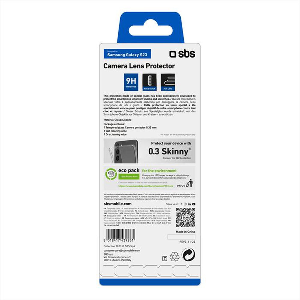 "SBS - Screen protector TECAMGLSAS23P per Samsung S23+-Trasparente"