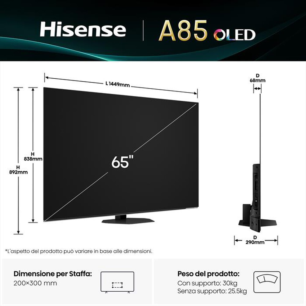 Immagine del prodotto HISENSE - 65A85Q-NERO
