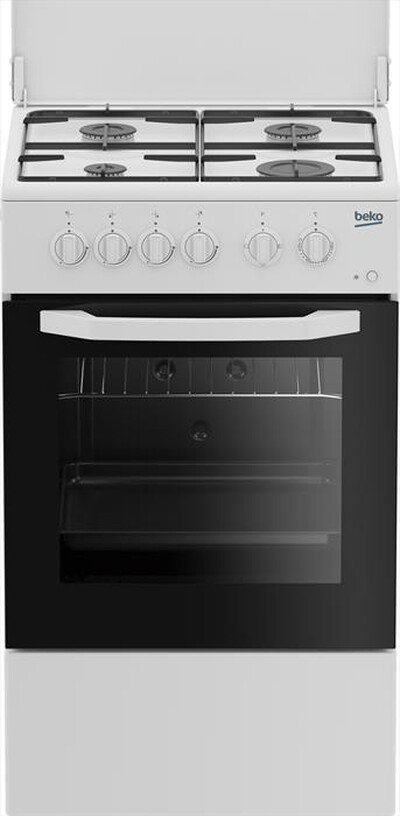 BEKO - Cucina a gas CSS42014FW-Nero, Bianco
