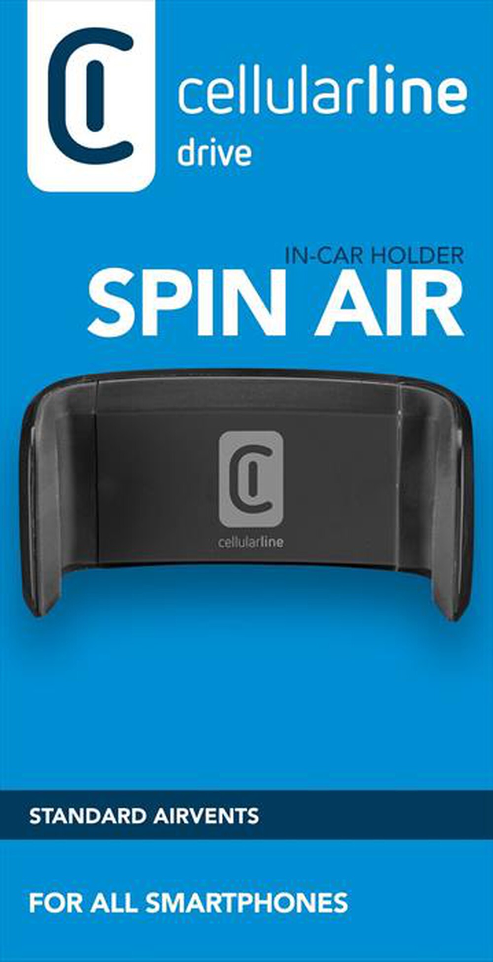 "CELLULARLINE - Supporto smartphone da auto SPIN AIR-Black"