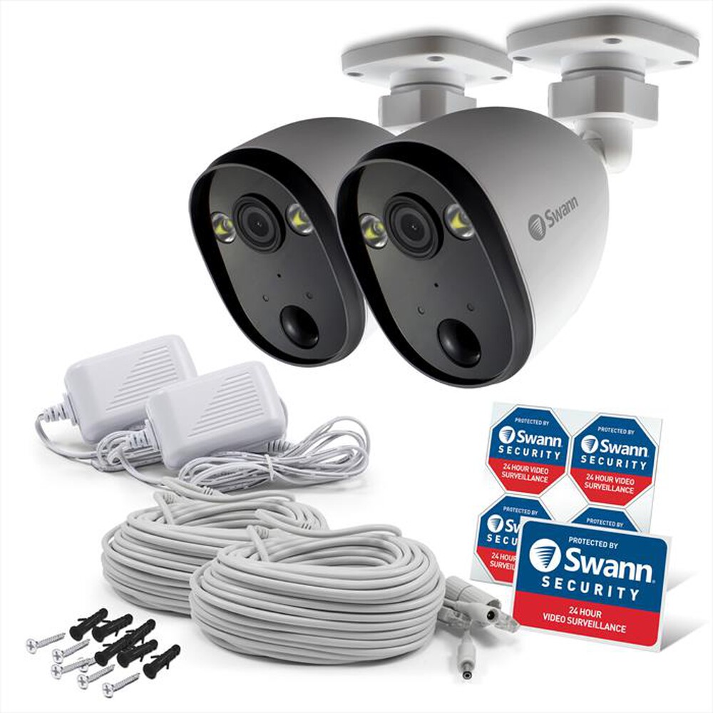 "SWANN - SPOTCAM FULL HD CON LUCE ESTERNO 2 PACK-White"