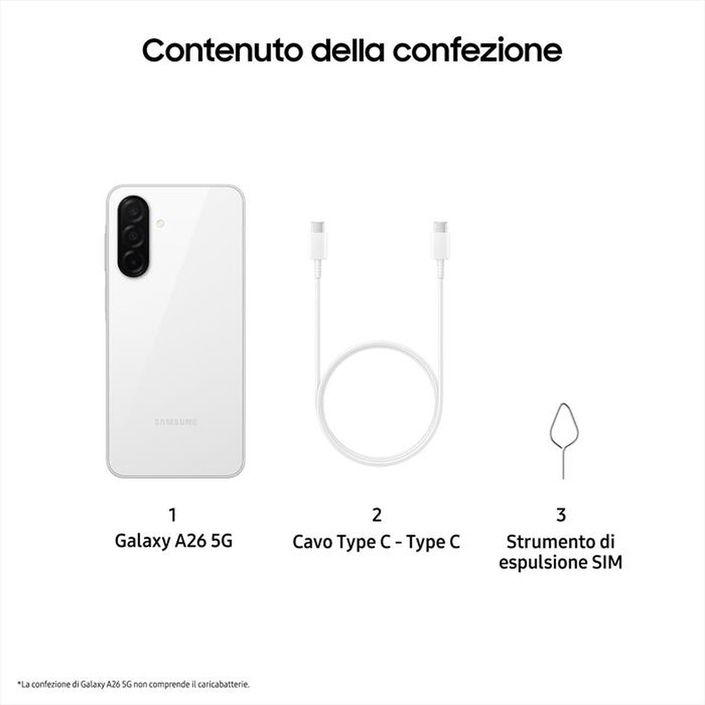 Immagine del prodotto SAMSUNG - Smartphone Galaxy A26 5G 256GB-White