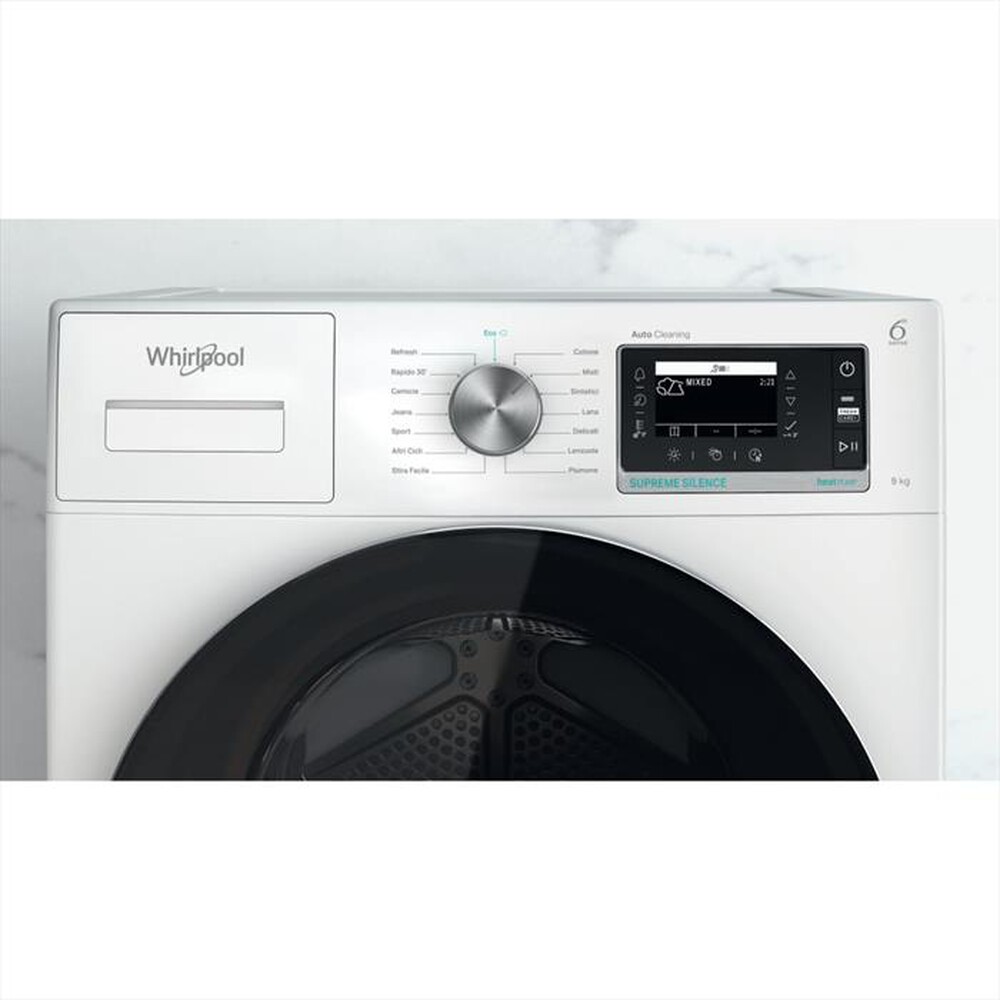 "WHIRLPOOL - Asciugatrice SUPREME SILENCE W7X D95WR IT 9Kg A+++-Bianco"