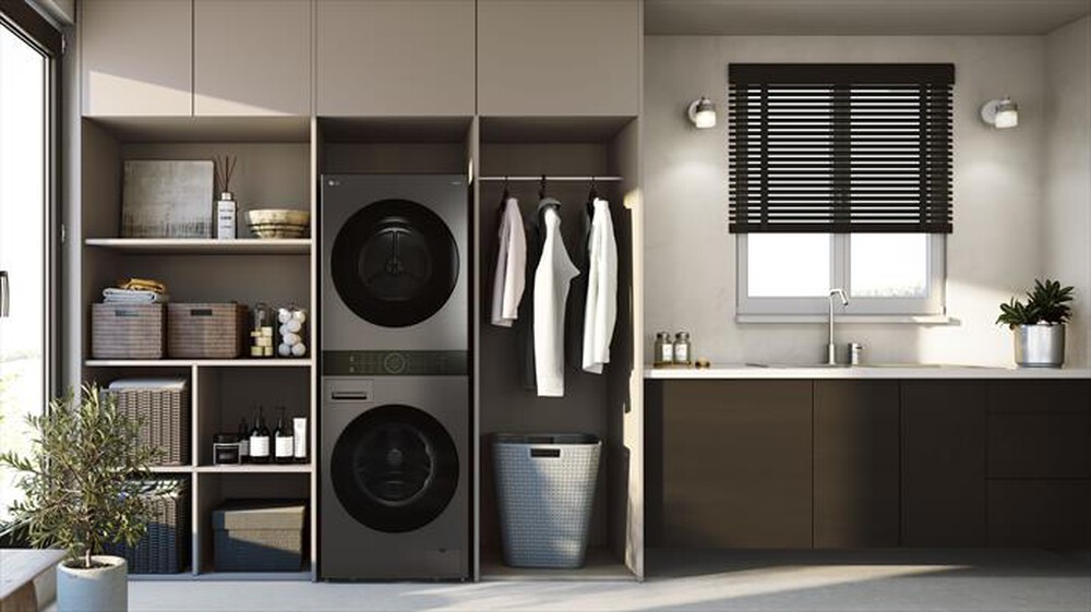 "LG - Lavasciuga WASHTOWER WT1210BBF 12/10 Kg Classe A-Platinum Black"