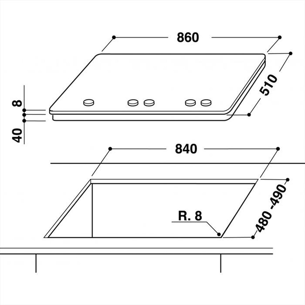 Immagine del prodotto WHIRLPOOL - Piano cottura a gas GOA 9523/NB 5 fuochi 86cm-Nero