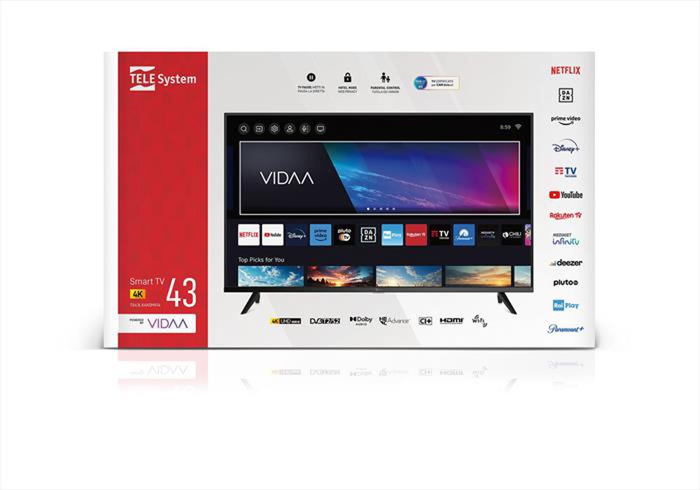 "TELESYSTEM - Smart TV LED UHD 4K 43\" SMV14-BLACK"