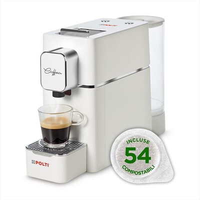 POLTI - Macchina da caffè Coffea S15W + 54 CIALDE-Bianco,  POLTI - Macchina da caffè Coffea S15W + 54 CIALDE-Bianco