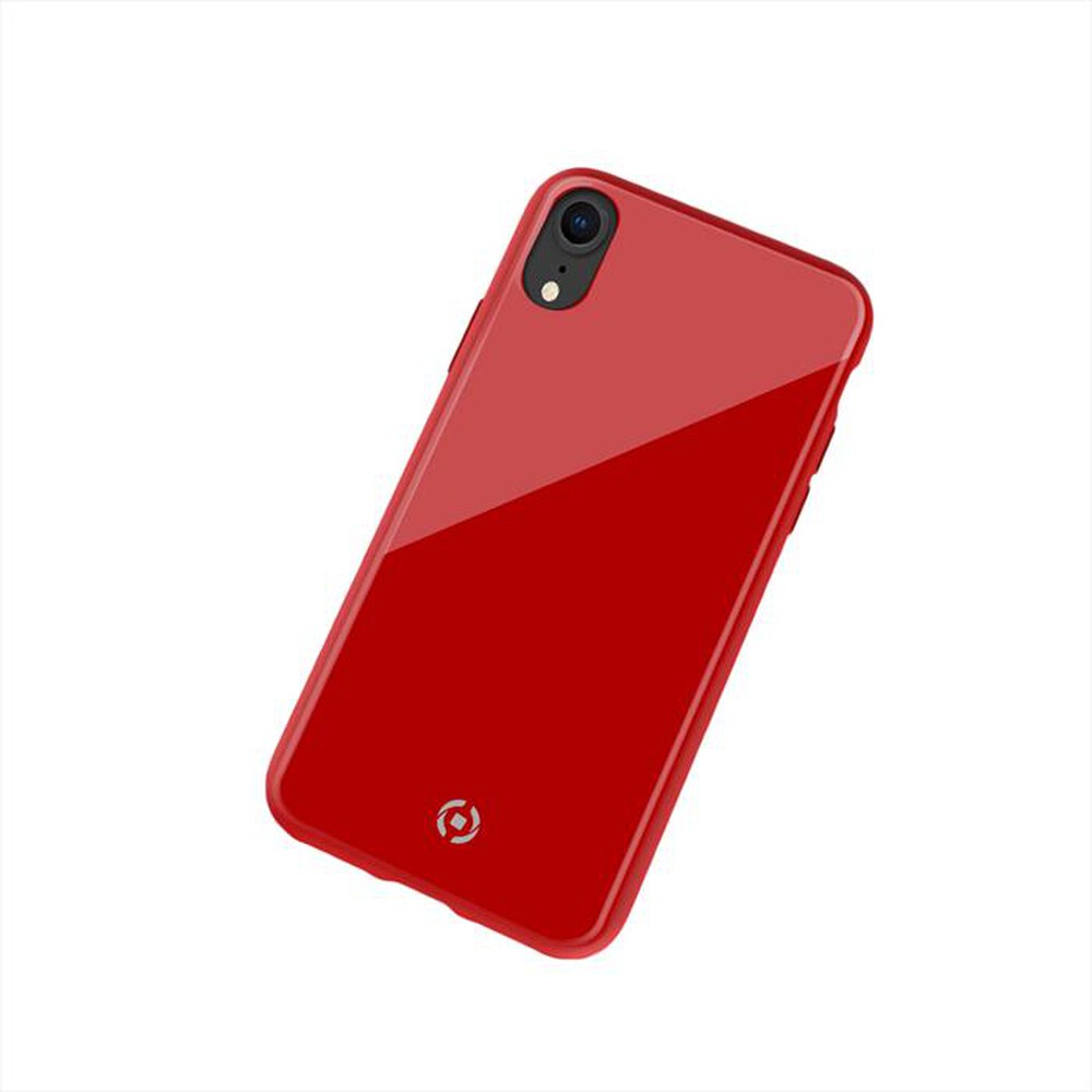 "CELLY - COVER PER IPHONE XR-Rosso/Vetro temperato+TPU"