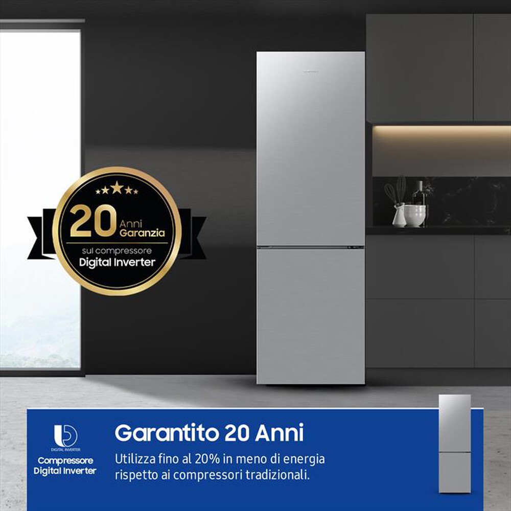 "SAMSUNG - Frigorifero combinato RB33B612ESA/EF ClasseE 344lt-SILVER INOX"