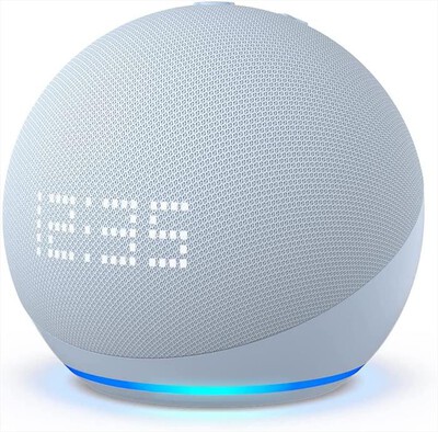 AMAZON - Speaker ECHO DOT 5A GENERAZIONE CON OROLOGIO-Azzurro tenue