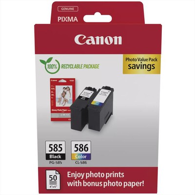 CANON - PG-585/CL-586 + CARTA FOTOGRAFICA GP-501-Black + Color