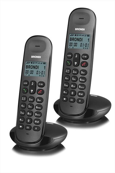 BRONDI - Telefono cordless LOTUS TWIN-BLACK