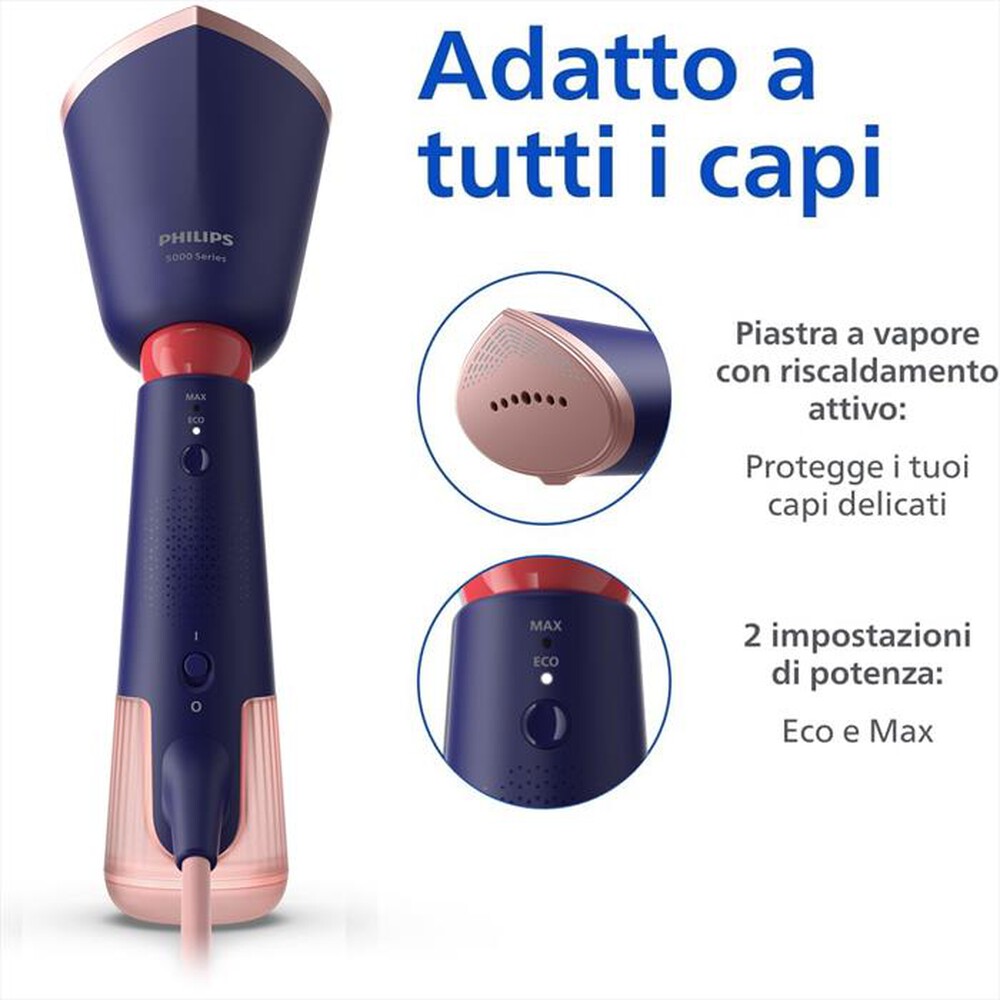 Immagine del prodotto PHILIPS - Ferro da stiro a vapore SERIE 5000 STH5030/20-Blu/Rosa