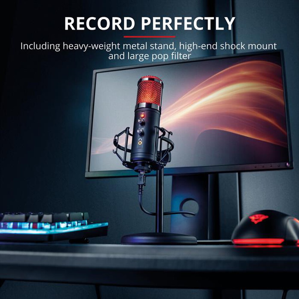 "TRUST - GXT256 EXXO STREAMING MICROPHONE-Black RGB"