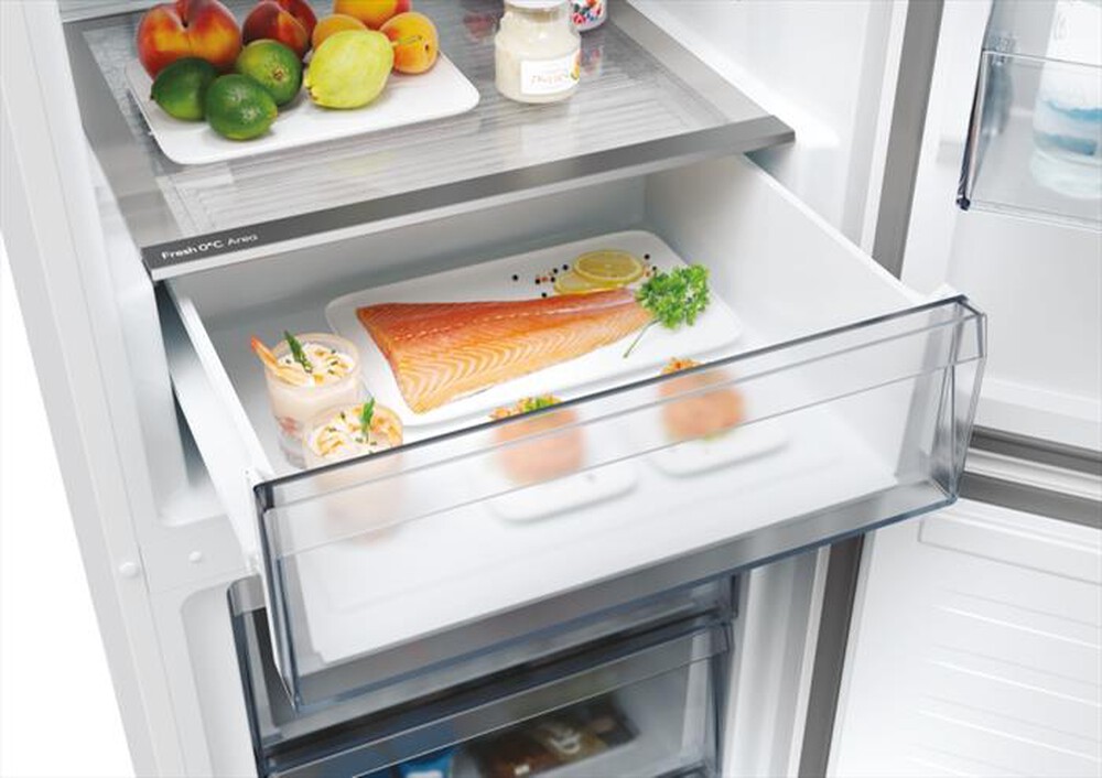 "CANDY - Frigorifero combinato CNCQ2T618EX Classe E 355 lt-Stainless steel"