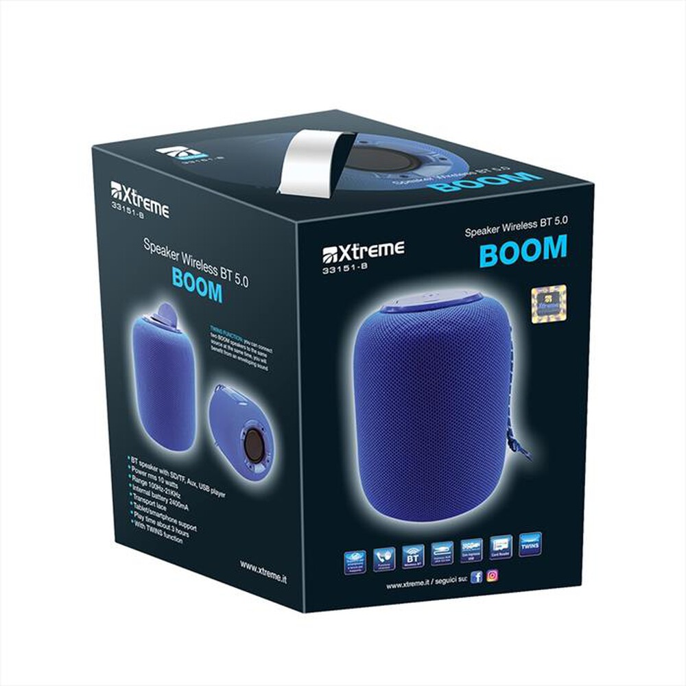 "XTREME - SPEAKER WIRELESS BT 5.0 BOOM-BLU"