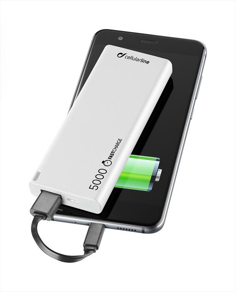 "CELLULARLINE - Freepower Slim 5000 - Powerbank Universale-Bianco"