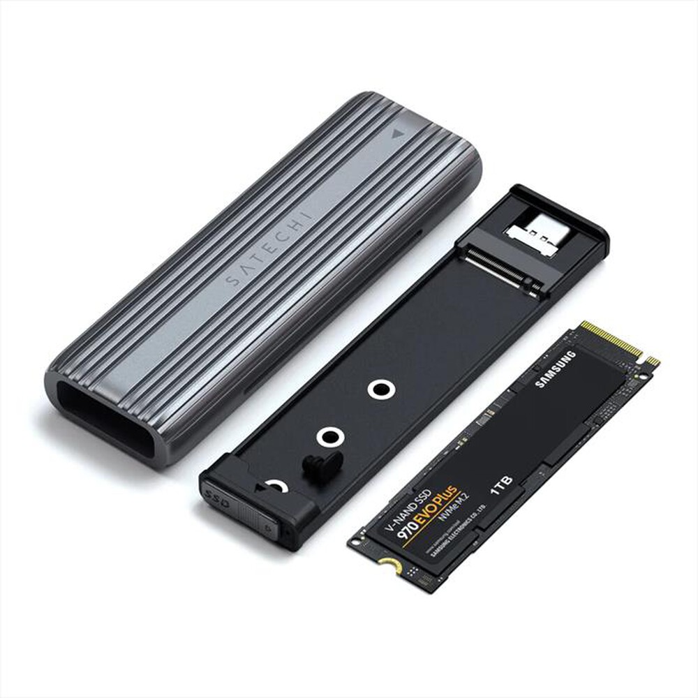 "SATECHI - USB-C NVME AND SATA SSD ENCLOSURE-grigio"