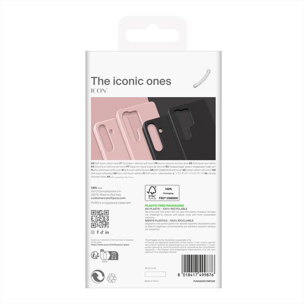 Immagine del prodotto PURO - Cover Icon PUSGS25ICONROSE per Samsung Galaxy S25-Rosa