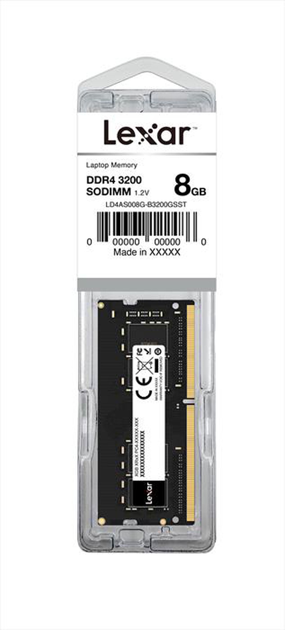 "LEXAR - Memoria per desktop 8GB DDR4 260 PIN-Black"